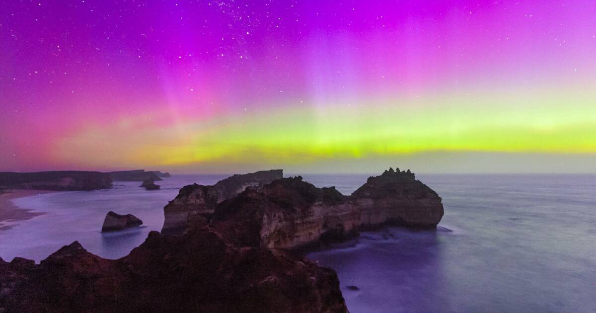 A stunning photo of the aurora at Murnane's Bay at Childers Cover on Tuesday night, January 21, 2026. Picture supplied by Tim Vincent