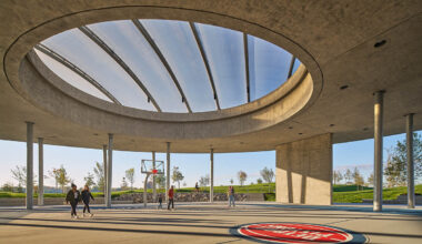 Adjaye Associates creates a pavilion-like basketball court for Detroit