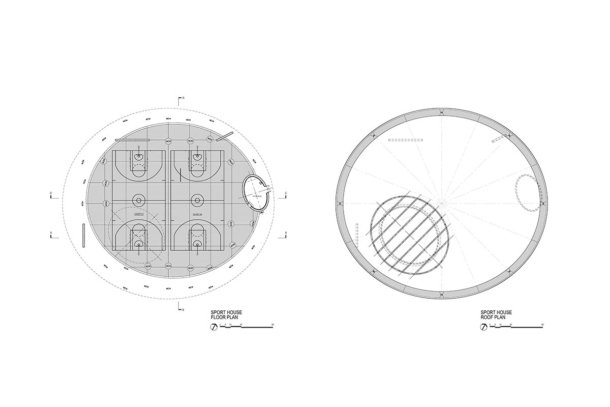 Adjaye Associates creates a pavilion-like basketball court for Detroit