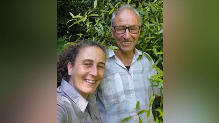 Sandra Sánchez with landowner Rob Hooper at the Mataitawa Bush Key Native Ecosystem. (Source: Taranaki Regional Council / Sandra Sánchez)