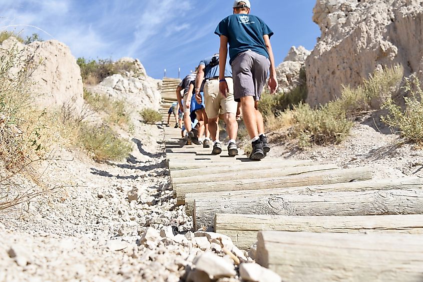 Hiking in the Badlands National Park.