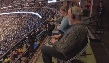 Visually impaired fans of the Denver Nuggets feel the game at Ball Arena with help from new technology