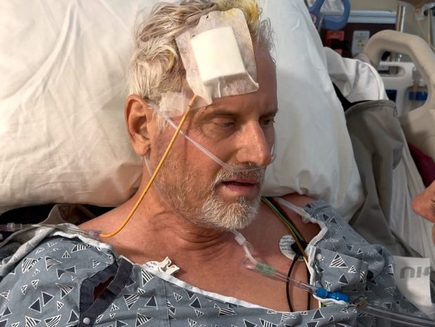 Stroke survivor Dr. Tim Williams during his time in the Delray Medical Center. (Sara Williams/Courtesy)