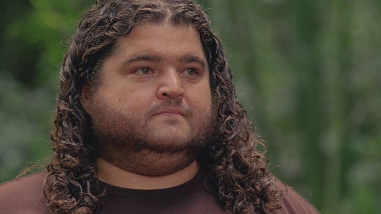 Hurley looking serious on the show 