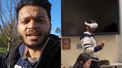 An Indian student recalled how a US professor provided Meta Quest 3 headsets for learning. (Instagram/anushkinusa)