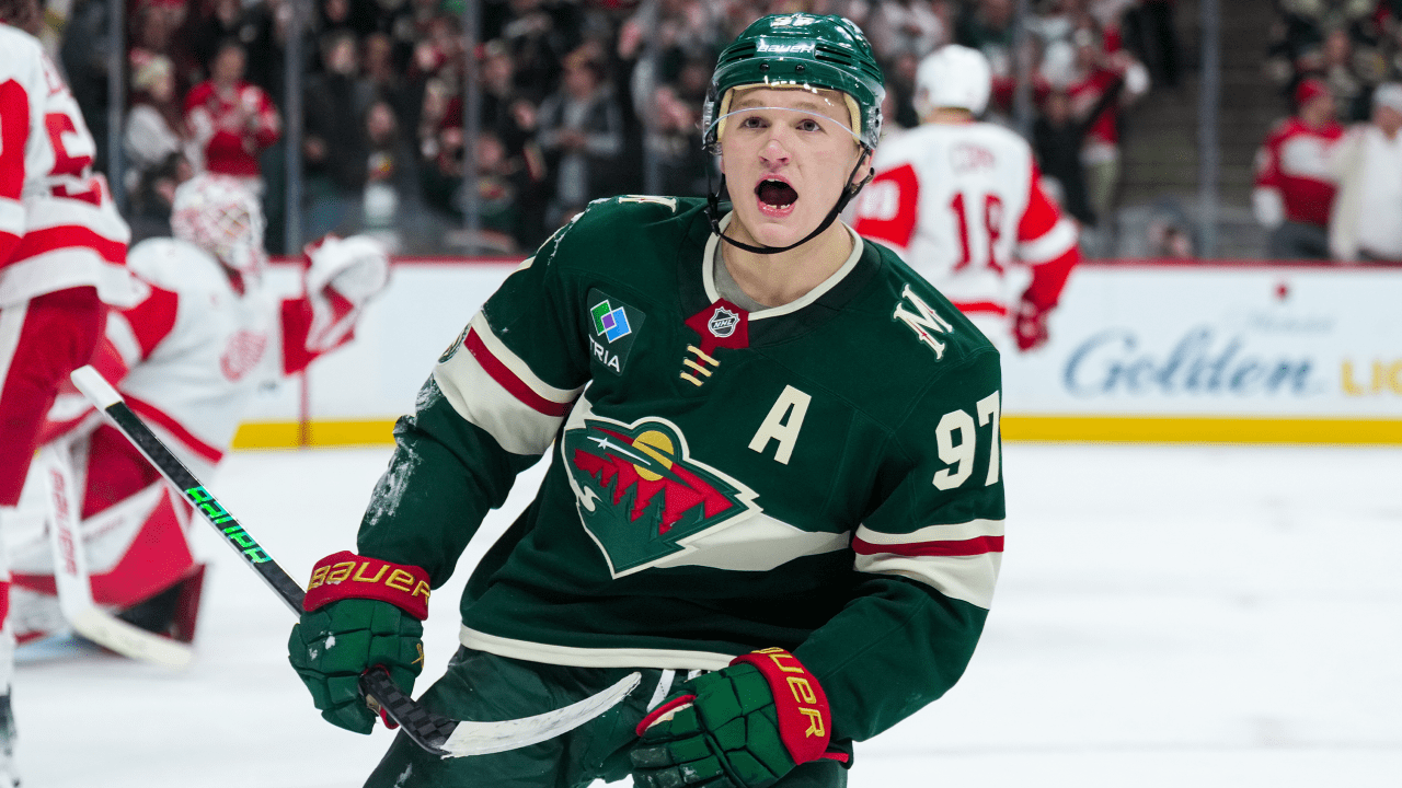 Kaprizov scores twice, gets OT winner for Wild against Red Wings