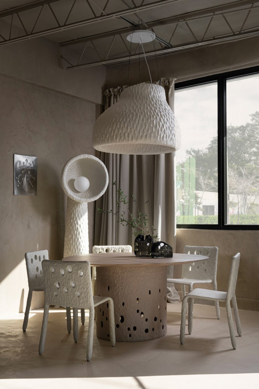 Seating area inside Victoria Yakusha Space gallery in Miami