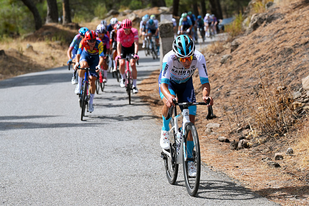 BOLA DEL MUNDO - PUERTO DE NAVACERRADA, SPAIN - SEPTEMBER 13: competes during the La Vuelta - 80th Tour of Spain 2025, Stage 20 a 164.8km stage from Robledo de Chavela to Bola del Mundo. Puerto de Navacerrada 2253m / #UCIWT / on September 13, 2025 in Bola del Mundo. Puerto de Navacerrada, Spain. (Photo by Tim de Waele/Getty Images)