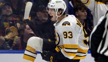 Minten scores 2nd goal in OT, lifts Bruins past Canucks