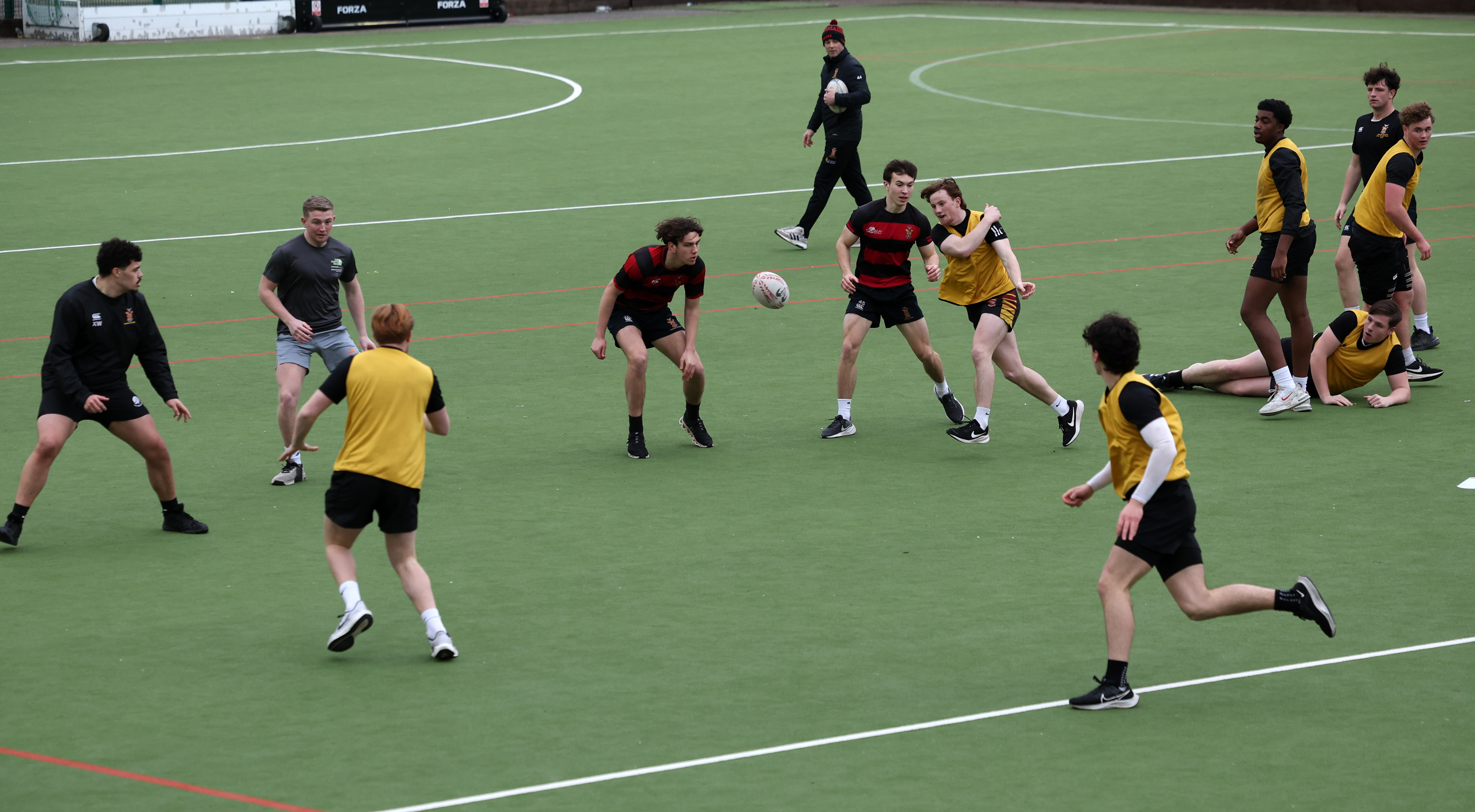 The Campion School Rugby team during a training session.