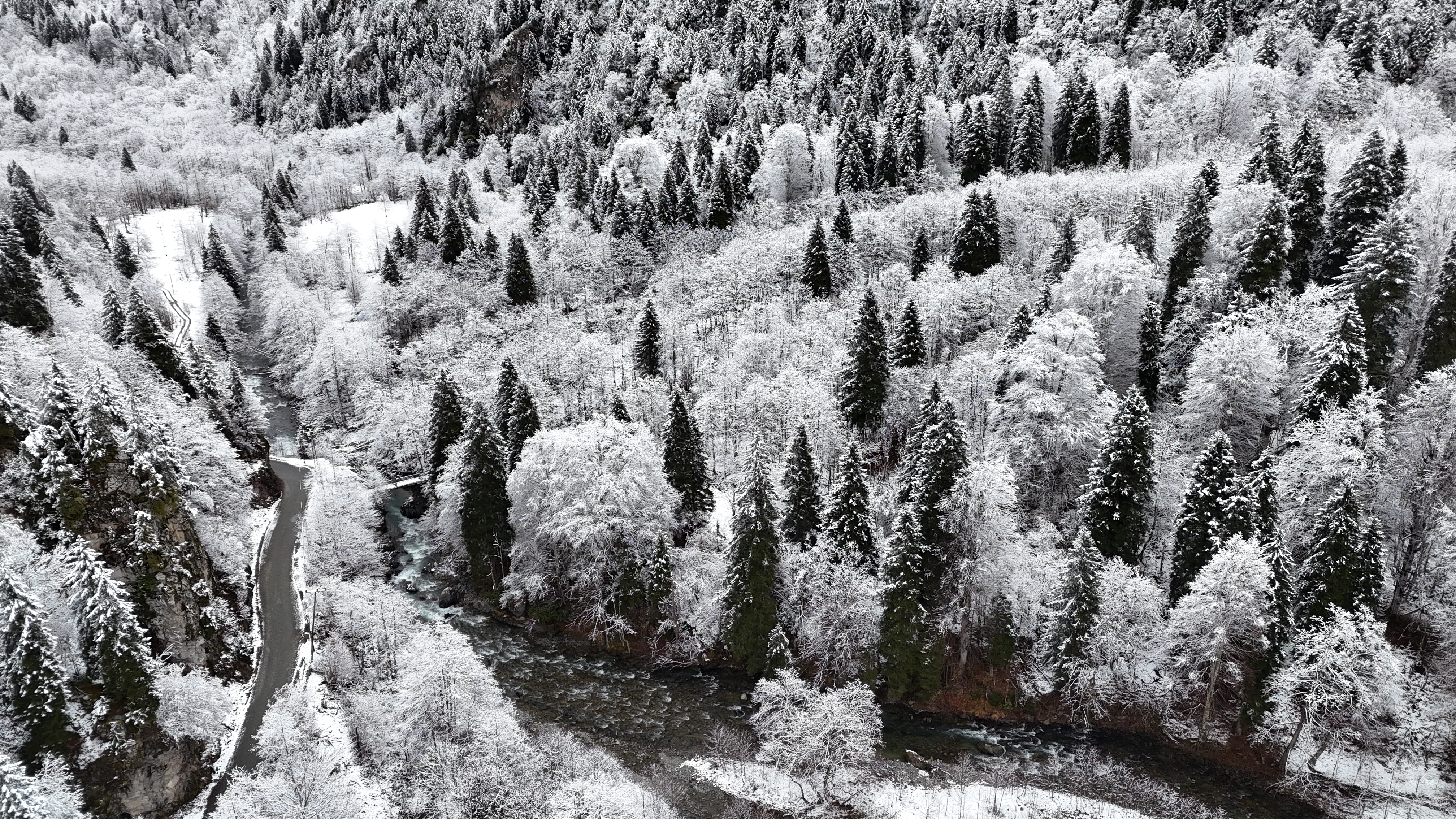 Zil Kale and Ayder Plateau in Rize blanketed in white after snowfall