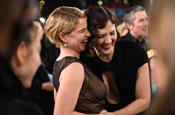 LONDON, ENGLAND - FEBRUARY 26: Jessie Buckley and Director Maggie Gyllenhaal attend the World Premiere of "THE BRIDE!" in London's Leicester Square. at Cineworld Leicester Square on February 26, 2026 in London, England. (Photo by Kate Green/Getty Images for Warner Bros. Pictures)