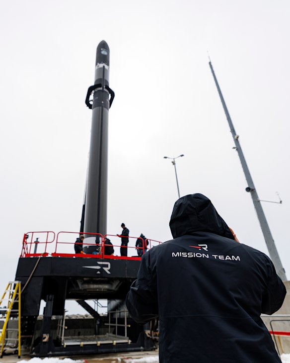 The HASTE rocket on the launch pad.