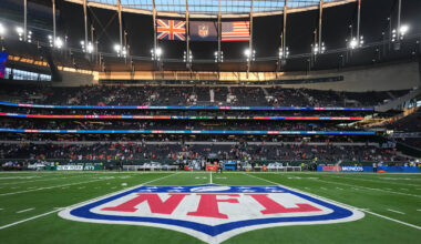 Oct 13, 2018; London, United Kingdom; General overall view of the construction site of the Tottenham Hotspur FC Stadium (White Hart Lane Stadium). The facility will feature a retractable grass field with an artificial surface underneath that would be used for NFL games. A minimum of two games per year will be played during a 10-year partnership between the NFL and the English Premier League team. Mandatory Credit: Kirby Lee-Imagn ImagesSports