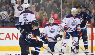 Dec 1, 2016; Winnipeg, Manitoba, CAN; Winnipeg Jets Patrick Laine (29) celebrates his second goal of the game in the third period  during  the NHL hockey game against the Edmonton Oilers at MTS Centre. Edmonton Oilers win 6-3 Mandatory Credit: Ray Peters-Imagn Images