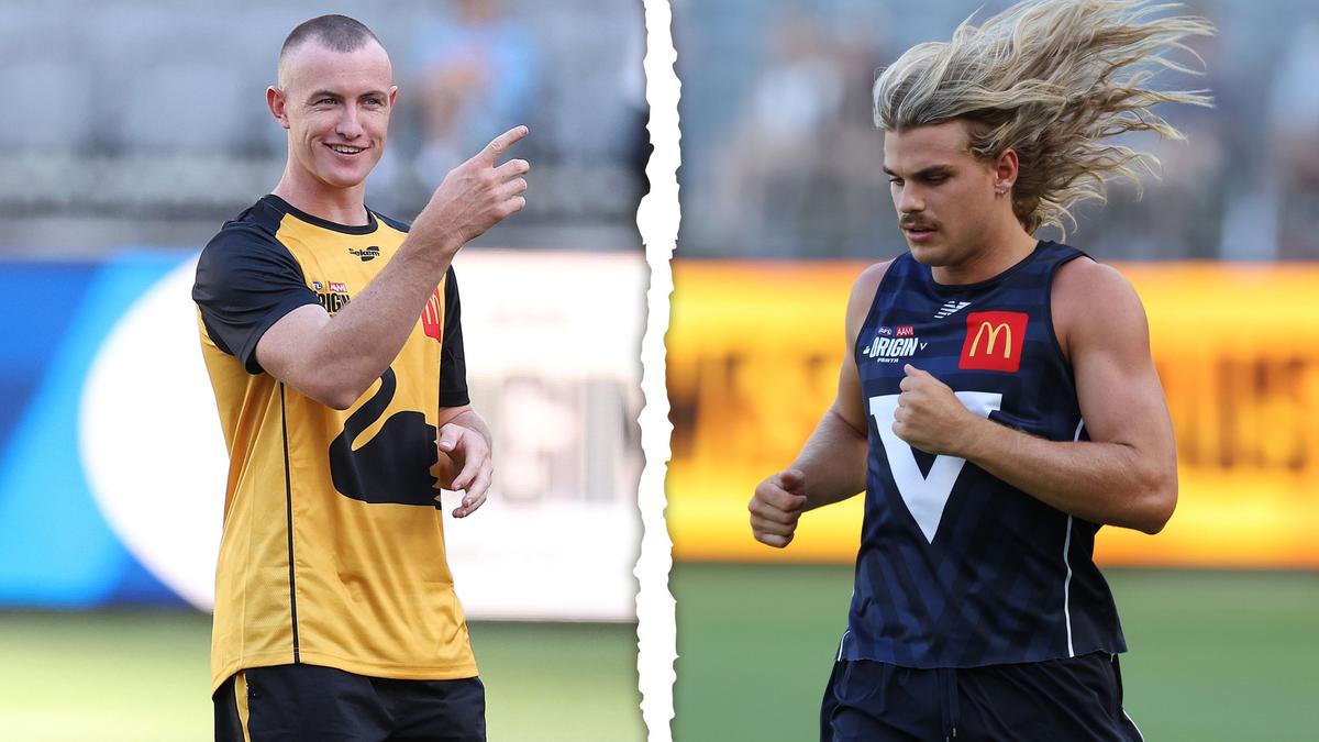 AFL Origin: WA and Victoria undergo final preparations with open training at Optus Stadium