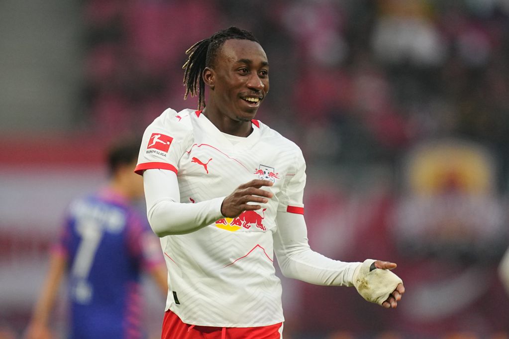 RB Leipzig star Yan Diomande smiles