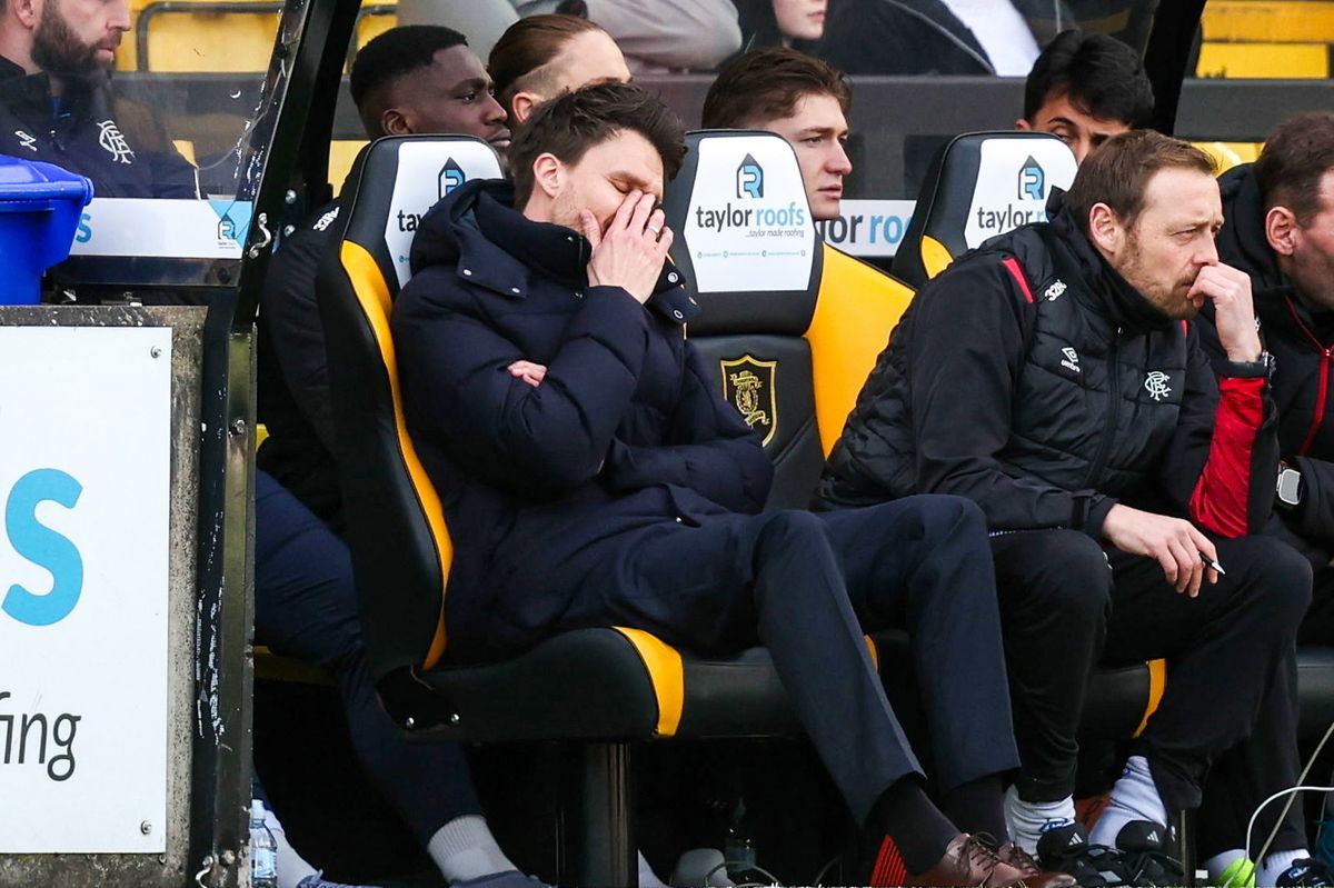 Rangers Head Coach Danny Rohl is dejected 