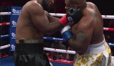 Jarrell Miller suffered an embarrassing moment during his fight on Saturday night