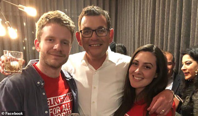 Allies were alarmed when Dan Andrews did not issue a public statement marking the death of his friend Tim Picton. Pictured above with Picton's wife Priya Brown