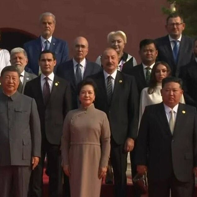 Dan Andrews (top right) sparked a fierce backlash when he attended a Communist parade in China alongside the likes of Russian President Vladimir Putin and North Korea's Kim Jong-un