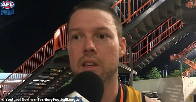 Trent Melville played for the Nightcliff Tigers in the NT AFL competition before a head clash ended his footy playing days