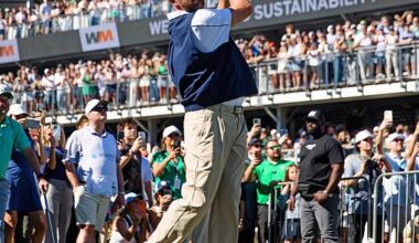 Travis Kelce hit a remarkable golf shot at the par-3 16th hole at the Phoenix Open pro-am