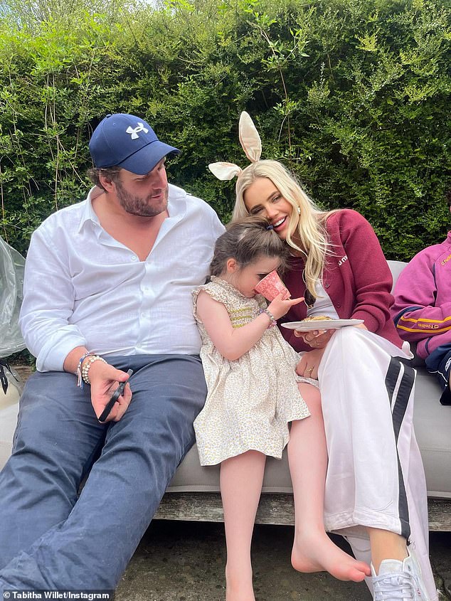 The pregnant Made In Chelsea star, 34, who is expecting her first child with the wealthy heir, posted a selection of snaps of her rarely-seen partner