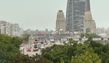 Sydney's Harbour Bridge has been brought to a standstill as police and ambulance crews respond to a self-harm incident (pictured)