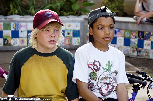Garrett was best known for starring in the 2006 theatrical adaptation of the classic children's book, How To Eat Fried Worms; pictured (L) in the film with Philip Daniel Bolden (R)