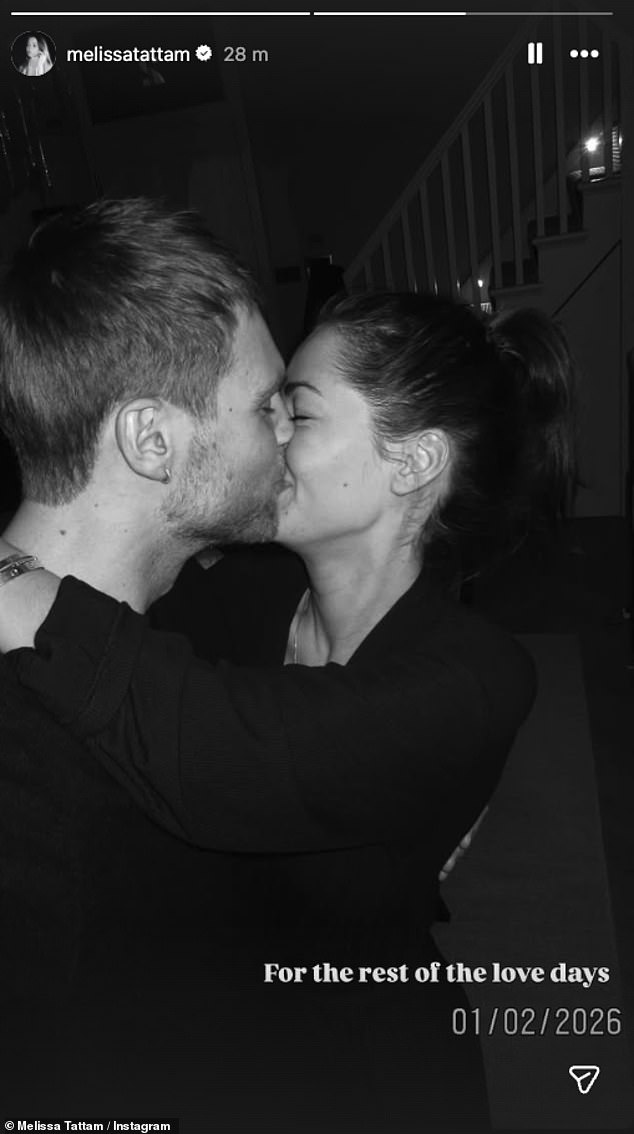 The loved-up pair, who announced their engaged earlier this month, looked happier than ever as they smooched in a string of black and white snaps.
