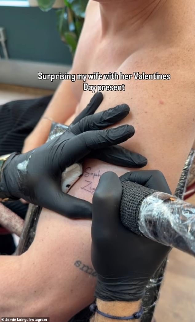 Jamie revealed that the tattoo was a total surprise for his wife