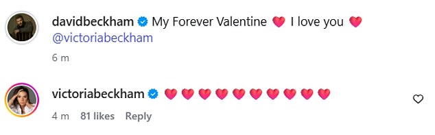 They both penned: 'Forever my valentine, Love you'