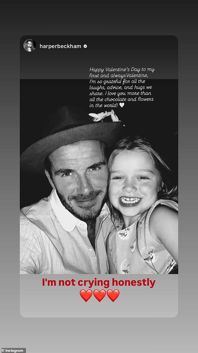 An emotional David insisted 'I'm not crying honestly' after the teens sweet words