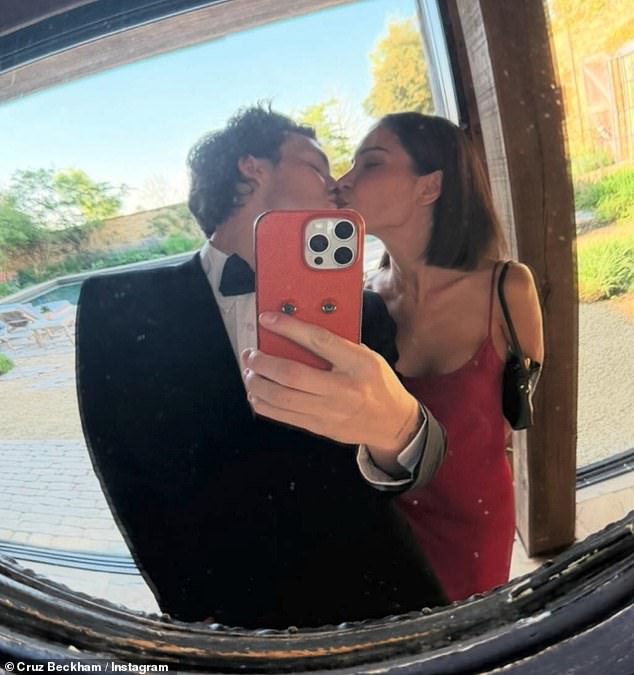 David and Victoria's youngest son Cruz, 20, followed in his romantic parents' footsteps with his own Valentines post for girlfriend Jackie Apostel, 30