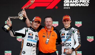 Zak Brown (pictured middle) has again stated McLaren's papaya rules will be on show this season