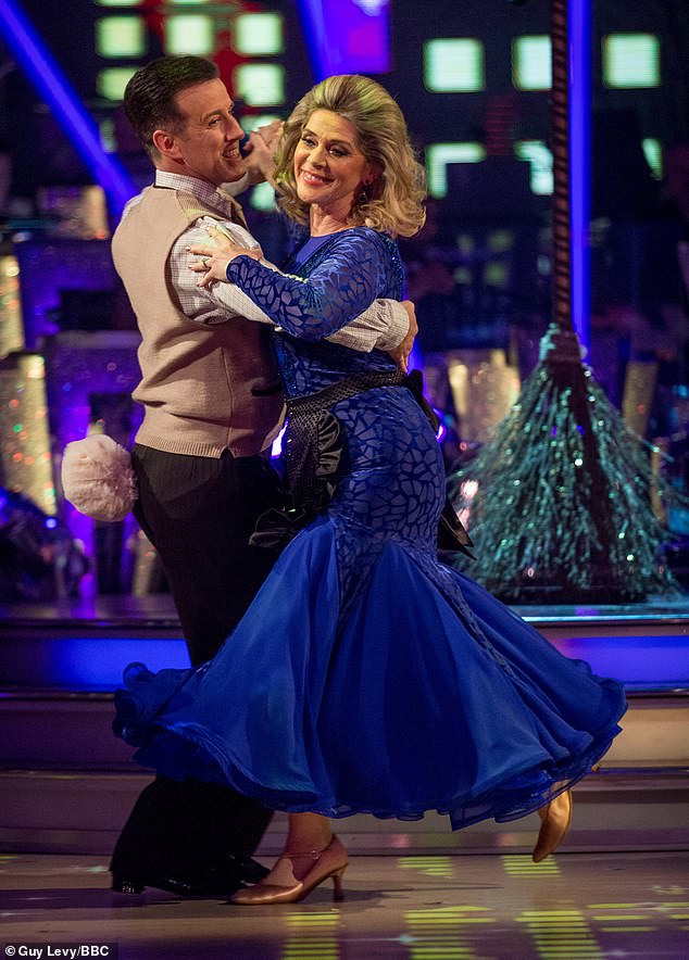 Ruth Langsford performs the quickstep with Anton du Beke on Strictly Come Dancing