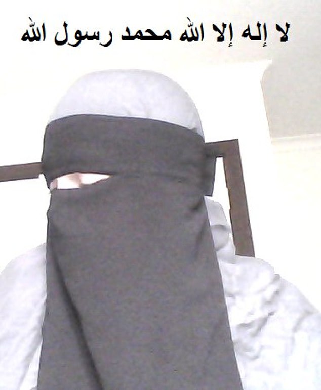 Pictured: Kirsty Rosse-Emile wearing a niqab, after she married Nabil Kadmiry
