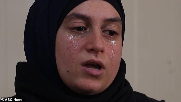 Pictured: Rosse-Emile, crying while telling the ABC that 'it's not my choice to be here'