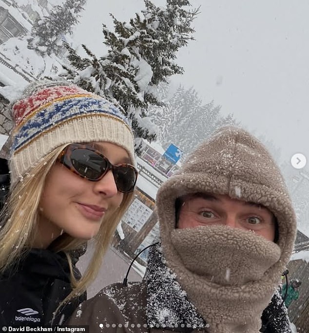 During the trip, David was branded a 'true gentleman' after he jumped to the aid of a skier who suffered a head injury following a fall