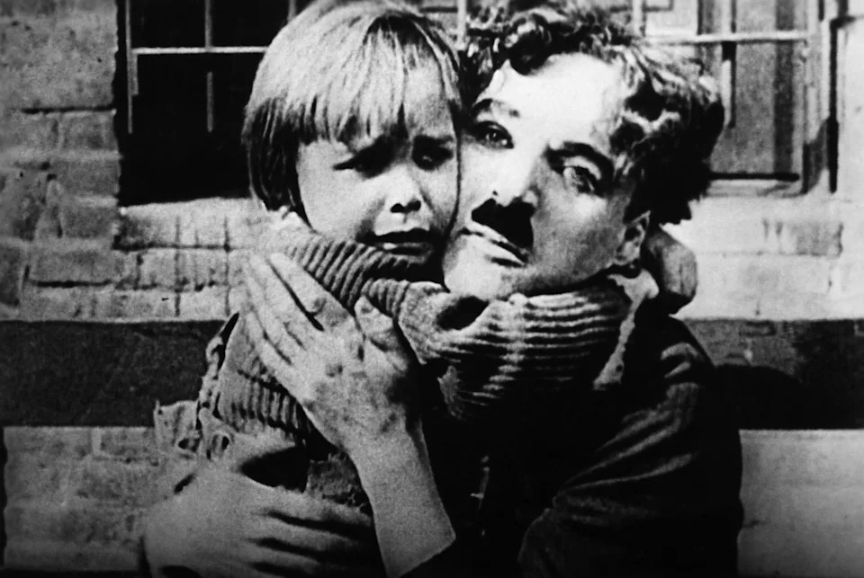 Jackie Coogan and Charles Chaplin in 