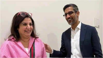 'When u make Google Giggle': Farah Khan leaves Sundar Pichai in splits - See Viral PICS