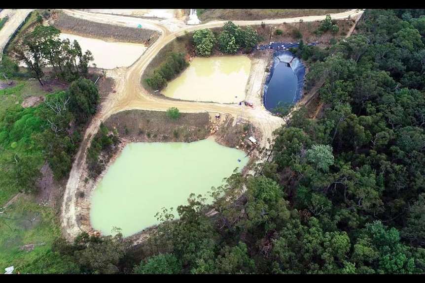An aerial view of the Mangrove Mountain Landfill.