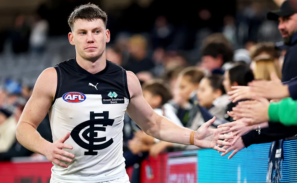 Sam Walsh after a game for Carlton in 2025.