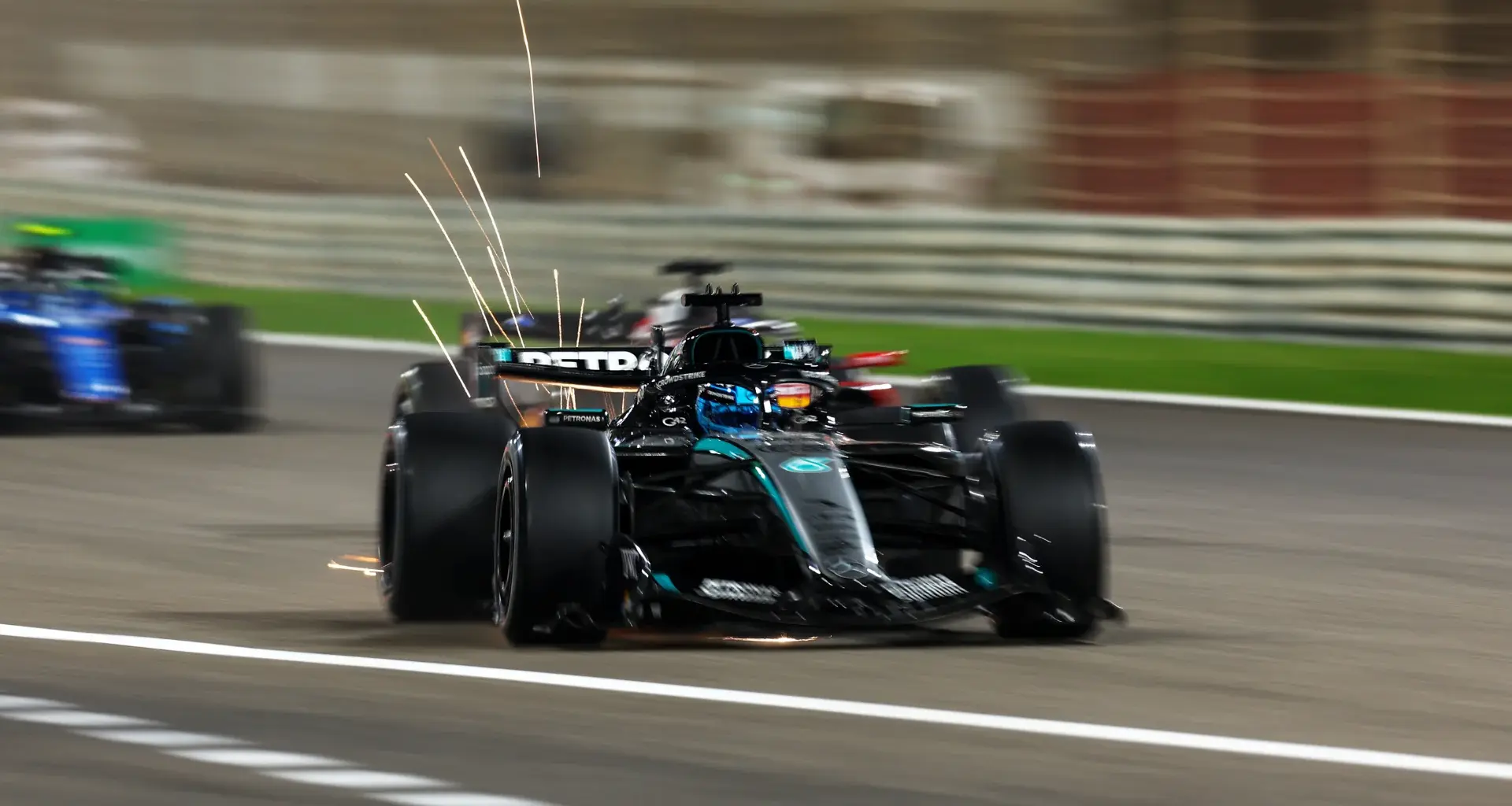 BAHRAIN, BAHRAIN - FEBRUARY 20: George Russell of Great Britain and Mercedes AMG Petronas F1 Team