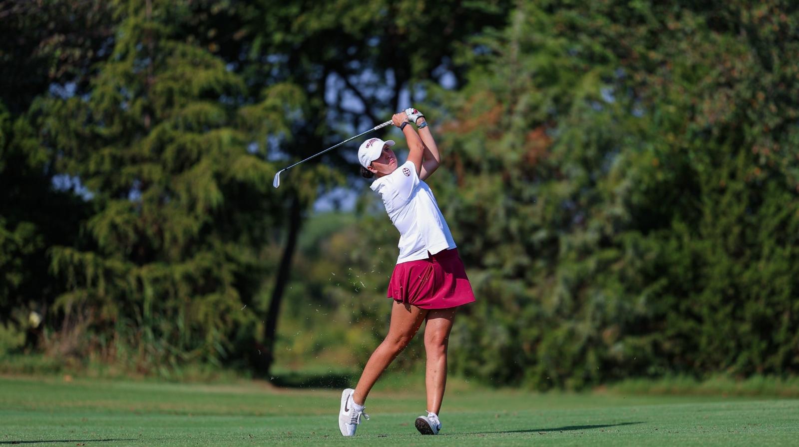Headshot of Veronique Drouin-Luttrell announcing her as Co-Assistant Coach at the Arnold Palmer Cup for team international