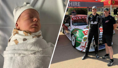 Cam Hill drivers V8 Supercar days after birth of baby boy