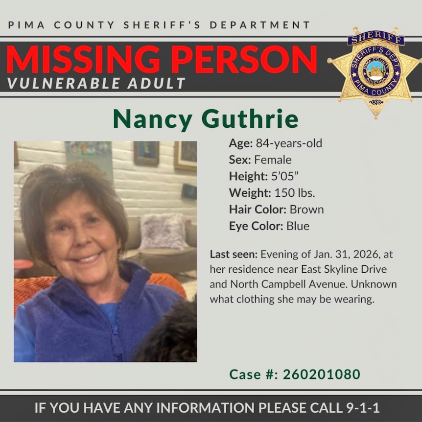 A missing persons alert issued by local police. 