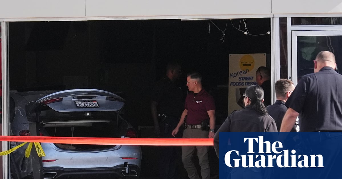 Three dead and six hurt after driver hits cyclist and crashes car into LA store | Los Angeles