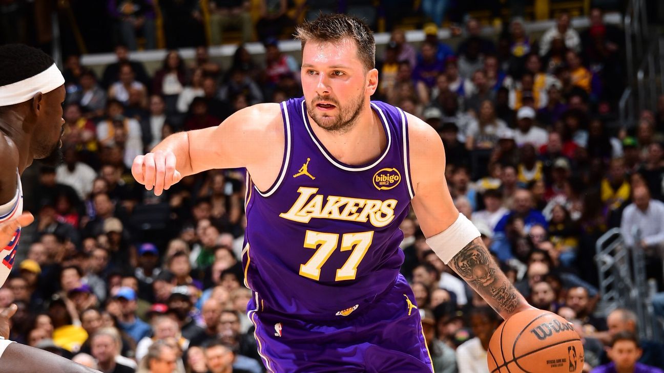 Lakers' Doncic exits in first half vs. 76ers; MRI set on hamstring